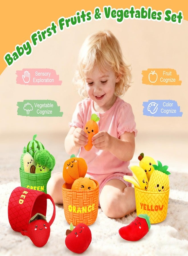 TOHIBEE Baby Sensory Toys -16 PCS Fruit Vegetable Color Sorting Play Food with Rattle,Crinkle,Baby Toys 6-12 Months Montessori Toys for 1 Year Old Boy Girl, Baby Stocking Stuffers - Image 3